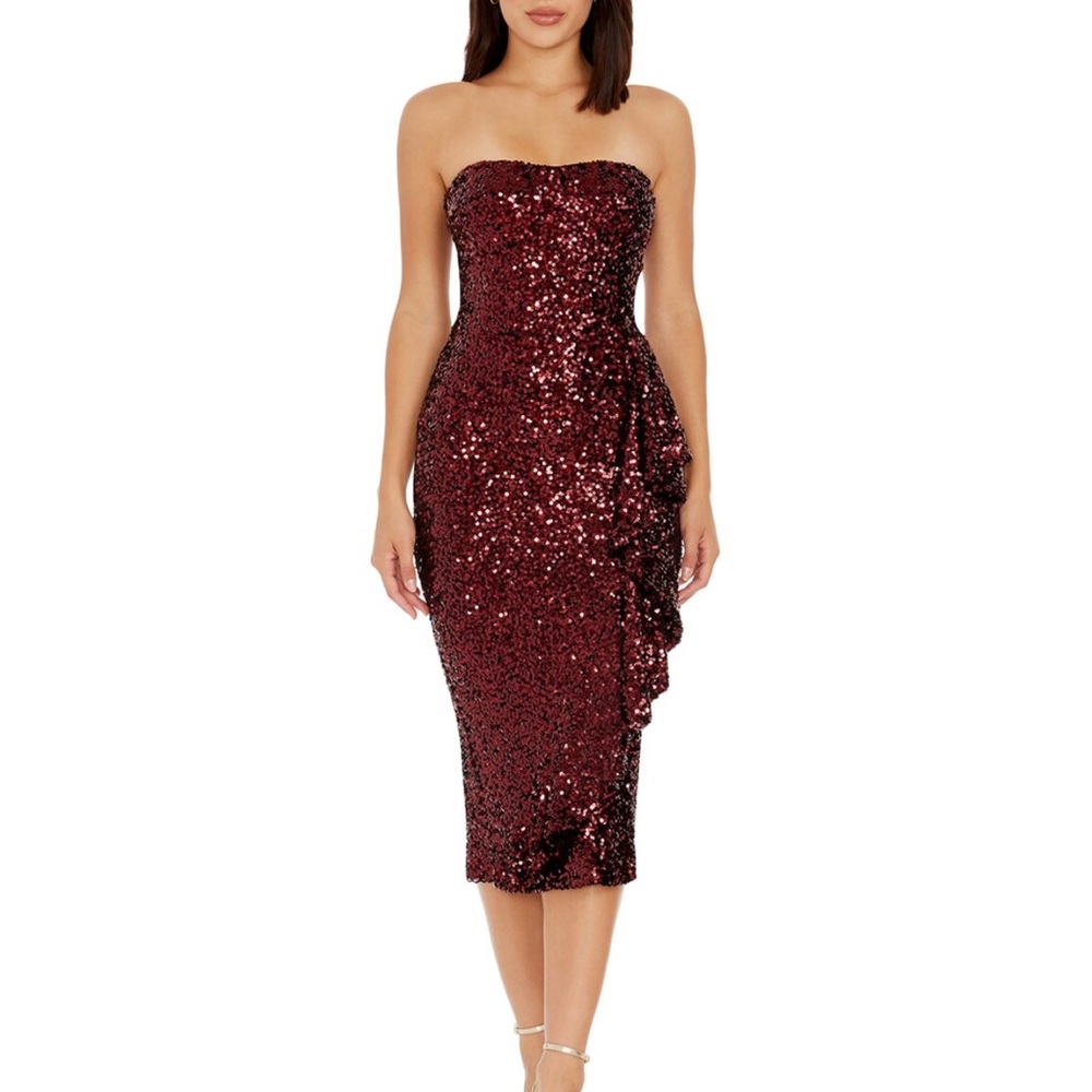 Dress the Population Alexis midi Sequin Cocktail Dress